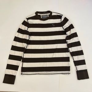 Abercrombie & Fitch Brown and White Striped Sweater